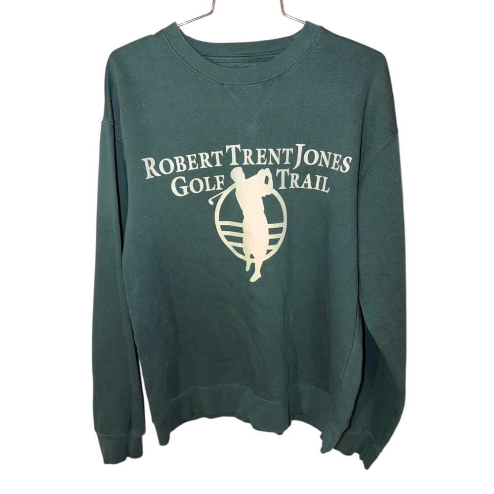 Robert Trent Jones Golf Trail Sweatshirt Mens Medium‎ Green Crewneck Pullover